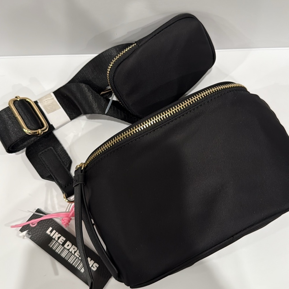 NWT LIKE DREAMS Black Out of Norm Fanny Pack Bag